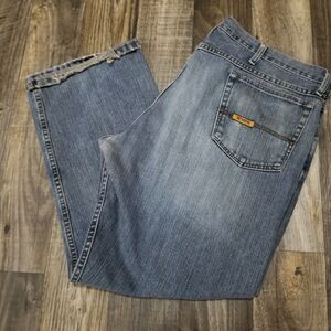 Xtreme Jeans Mens Blue Distressed Faded Y2K 40x30 Wide Leg